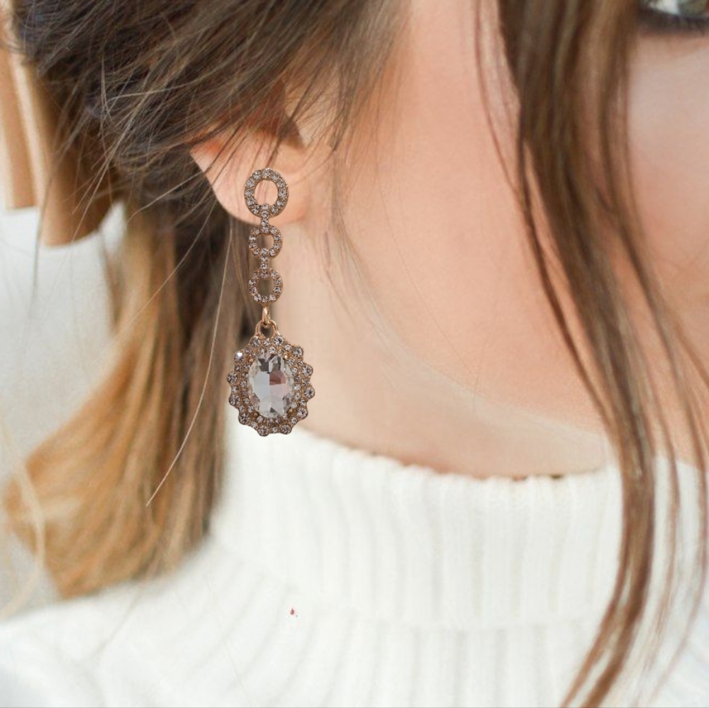 Elegant Clear‎ Drop Earrings